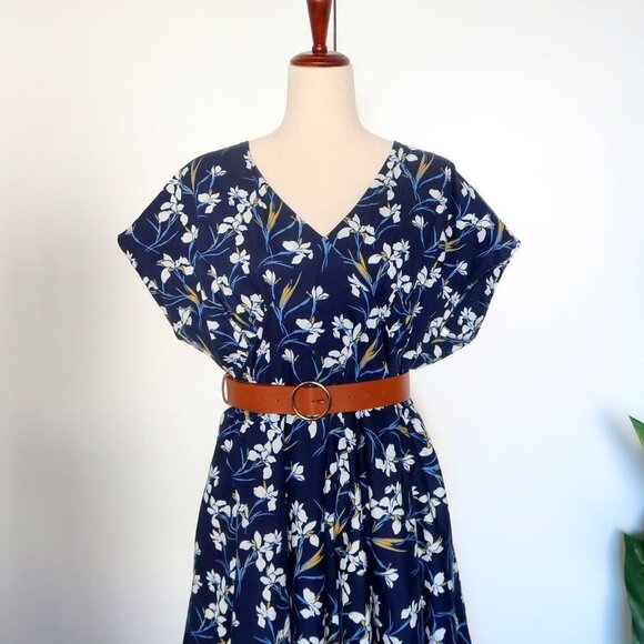 Floral Blue Midi Dress - Picture 3 of 16
